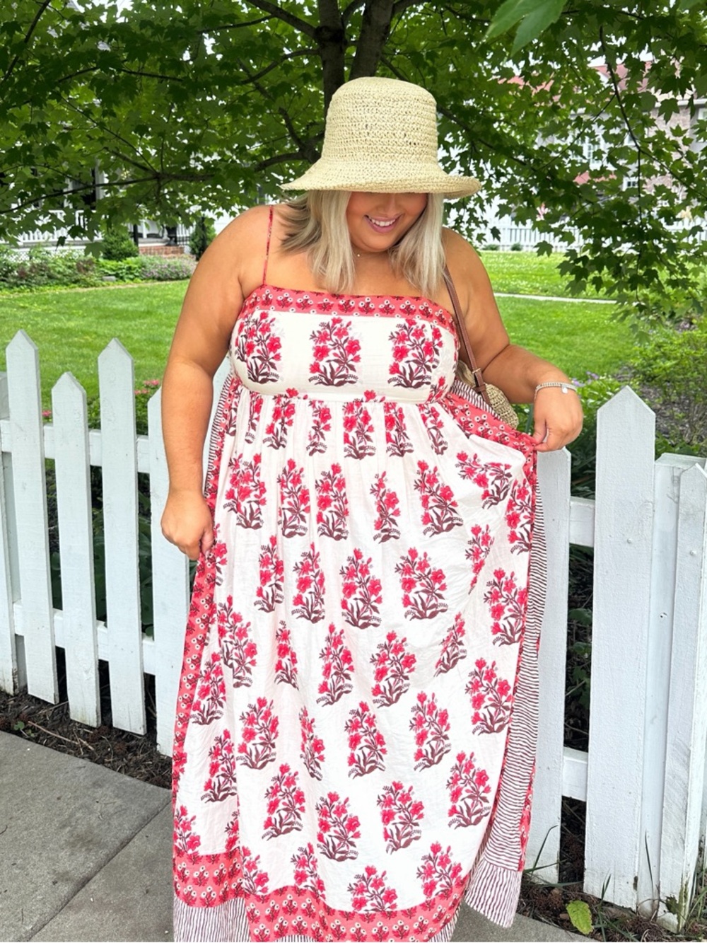J.Crew Cream and Red Floral Smocked Sundress